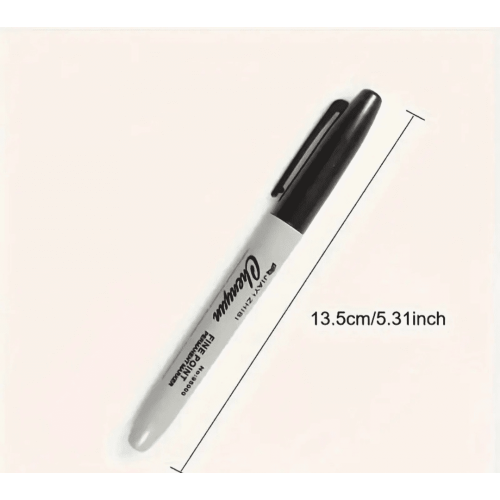 10 X Black Marker Pens Fine Bullet Tip Permanent Markers 1