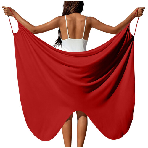 Women's Spaghetti Strap Wrap Dress Lightweight Beach 1