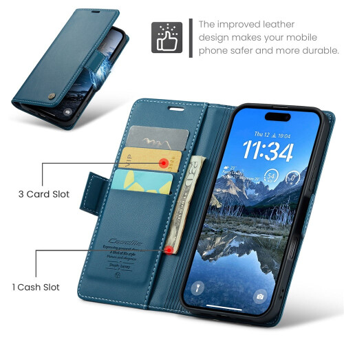 CaseMe leather wallet case for iPhone 17 Pro Max – RFID 2