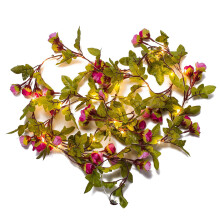 2m LED Rose Vine String Lights, Pink or White