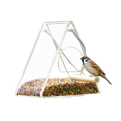 Ταΐστρα πουλιών Squirrel Proof, διαφανής ακρυλική ταΐστρα πουλιών που προσφέρει