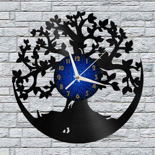 Ρολόι τοίχου με δίσκο βινυλίου "Tree of Life" για διακόσμηση κουζίνας, δώρο για τον 1