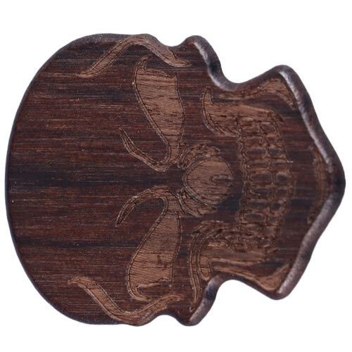 Cool Skull Guitar Pick Type B Black Solid Wood