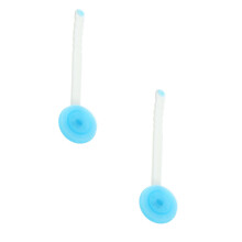 2Pcs Bathing Shower Brush Sky Blue Silicone 360 Degree Rotatable Head