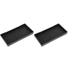 2Pcs Melamine Bathroom Countertop Tray Black Organizer