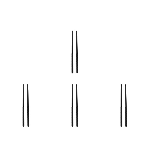 12Pairs Nylon Drum Mallets with Non-Skid Covers Black for Practice