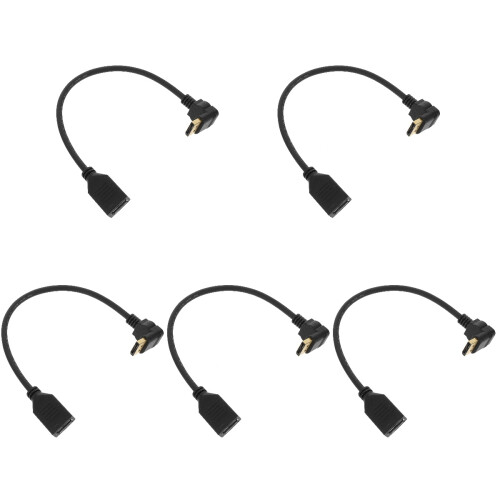 5Pièces Câble Display Port Extension Résistant Aluminium Noir