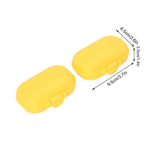 7PCS Portable Mini Medicine Case, 4 Compartments, Yellow 2