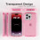 Capa protetora resistente a impactos, anti-queda, tripla camada, transparente, compatível com iPhone 15, rosa cristal. 7