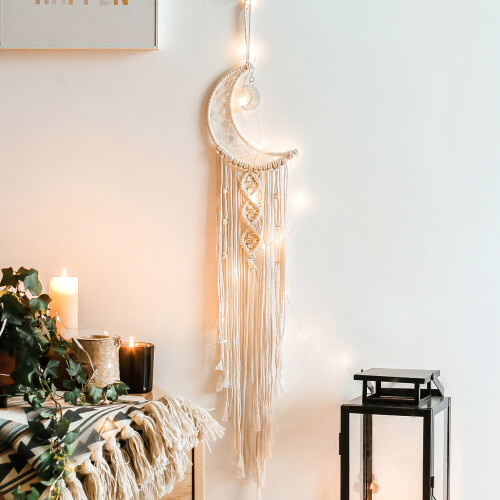Moon Dream Catchers Hand Woven Wall Decor