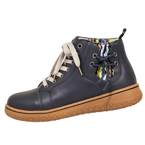 Willtoo Damen-Lederstiefeletten Dunkelblau 1