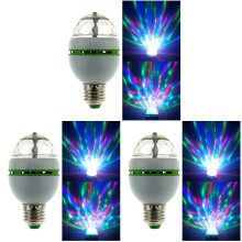 3Pièces Ampoules LED À Rotation Rgb Multicolores Pour Festif