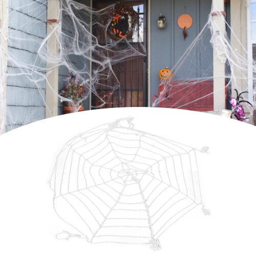 Διακόσμηση Ιστού Αράχνης για το Halloween 3,6μ, Λευκό Βαμβακερό Τρομακτικό Ιστό 2