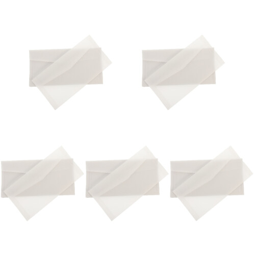 250Pcs White Handmade Translucent Envelopes for Invitations and Cash