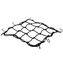 Motorcycle Luggage Bungee Net with 6 Hooks Black Mesh Helmet and Cargo Cover