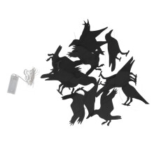 Luci decorative a forma di corvo per Halloween, 40 LED, 4 m, alimentate a batteria