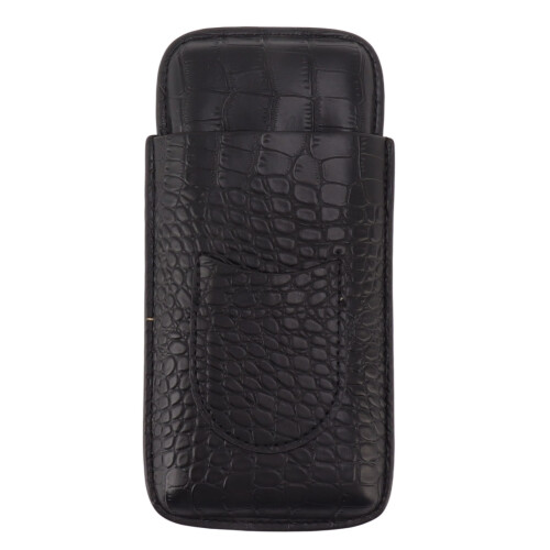Estuche de cuero para 3 puros con bolsillo