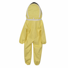 Children's Beekeeping Equipment Breathable Cotton Beekeeper Gear Ventilated Hood With Removable Veil Full Body Protection Gentle Elastic Wrist Ankle