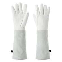 Dornenfeste Gartenhandschuhe für den Rosenschnitt, stichfeste Lederstulpen, extra langer Unterarmschutz, verstärkte Handflächen und Fingerspitzen,