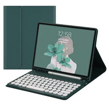Toetsenbordhoes voor Fire HD10Plus/Fire HD10 (11e generatie, uitgebracht in 2021) met schattige ronde toetsen, gekleurde, draadloze en afneembare