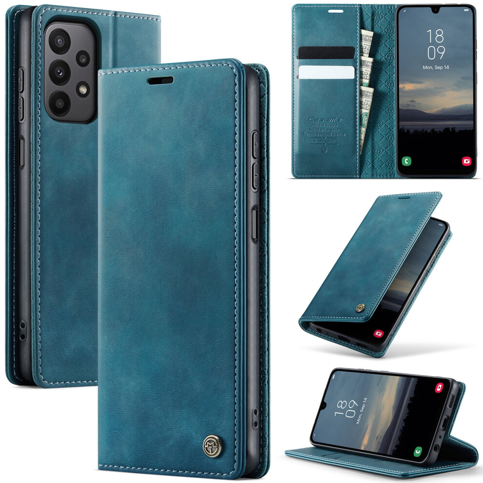 Caseme Calf Leather Wallet Case For Samsung Galaxy A23 5G/M23 (6.6"), Rfid Blocking, Magnetic Closure, Card/Cash Slots, Kickstand, Shockproof 9313598231284