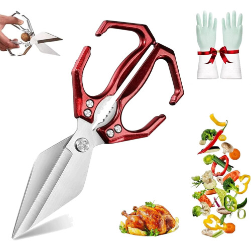 Heavy-Duty Kitchen Shears Stainless Steel 1 Pair
