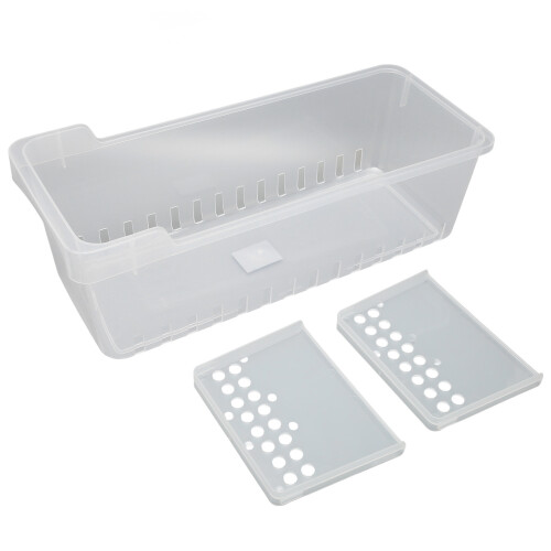 Transparent Storage Bin Food Storage Container Stackable Kitchen Organizer Refrigerator Can Dispenser Clear And Lidless Design2Divided Compartments