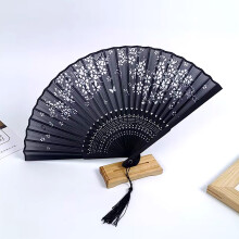 Handheld Fans Silk Folding Foldable Fans Vintage Bamboo Frames Chinese Japanese Fans for Dancing Cosplay Wedding Party Props Decoration