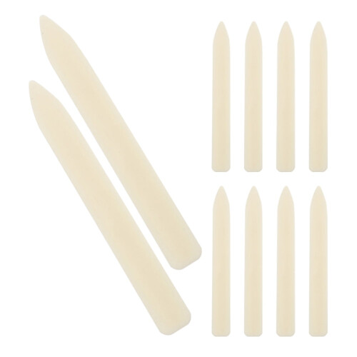 HEMOTON Plastic Bone Folder Tool for DIY Crafts Beige Ergonomic Handle Multifunctional 10pcs Set
