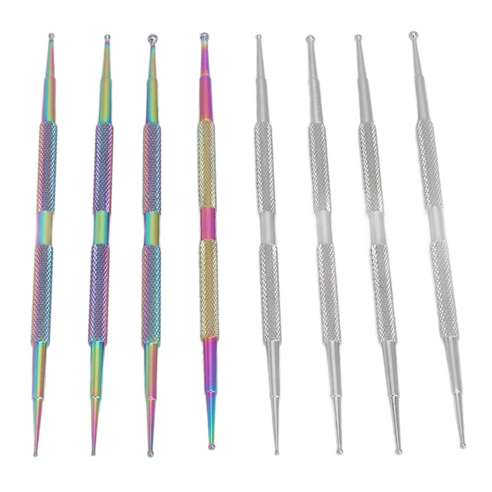8pcs Stainless Steel Nail Art Point Drill Pen