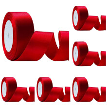 Nastro di raso rosso tinta unita largo 1/2 pollice per confezioni regalo, matrimoni, Natale, San Valentino, compleanni, fiocchi, decorazioni per
