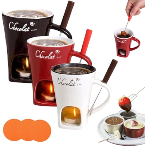 Sweet Fondue Cup Set Ceramic 3 pcs