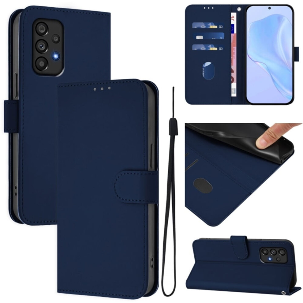 Wallet Case Compatible With Samsung Galaxy A33 5G Â Pu Leather Flip Folio W/ Magnetic Closure, 3 Card Slots & Wrist Strap, Navy Blue 9496895263353