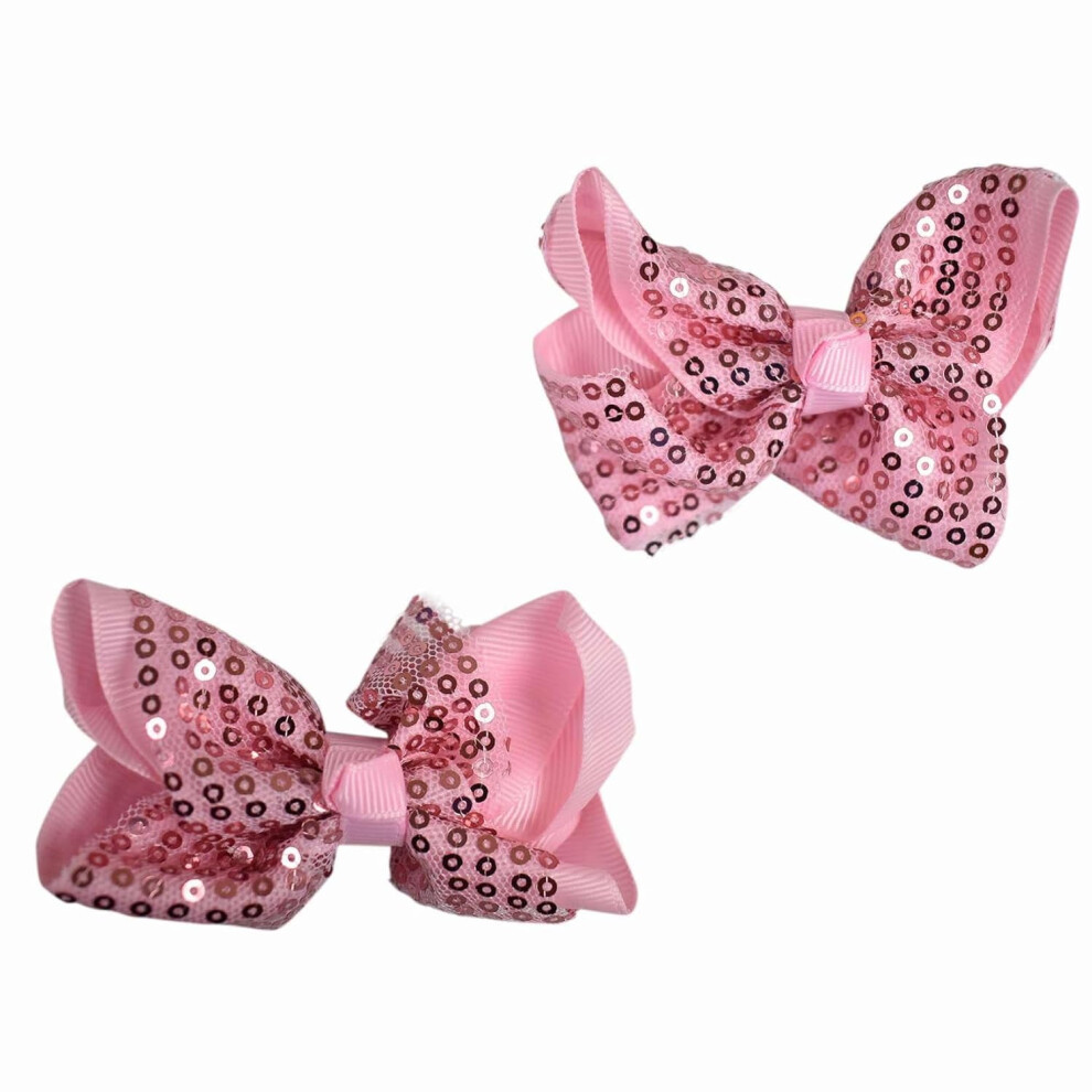 Unisex Pink Toddlers' Girls' Smooth Grosgrain Ribbon Bow Alligator Clip, Light