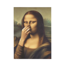 Mona Lisa Bathroom Art, Mona Lisa Holding Her Nose Picture Poster, Humor Whimsical Funny Home Decor Bathroom Wall Art (Unframed, 15.7x23.6in)