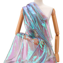 11 Yards Iridescent Sheer Organza Fabric, 58.86" Wide, Slate Blue Gradient – for Mermaid Garments, Wedding Decor & DIY Crafts