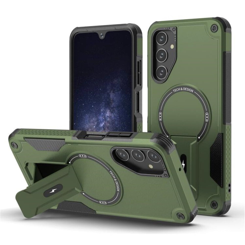 Magsafe-Compatible Case For Samsung Galaxy A05s, 6.7", Military-Grade Shockproof Tpu With Built-In Stand Green 9313598229526