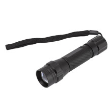 Rode LED-zaklamp, aluminiumlegering, intrekbaar en met draagkoord.