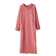 asdoklhq Long Robes for Women Womens Solid Color Nightgown Winter Loose Bathrobe Home Wear Nightgown Pink Free Size