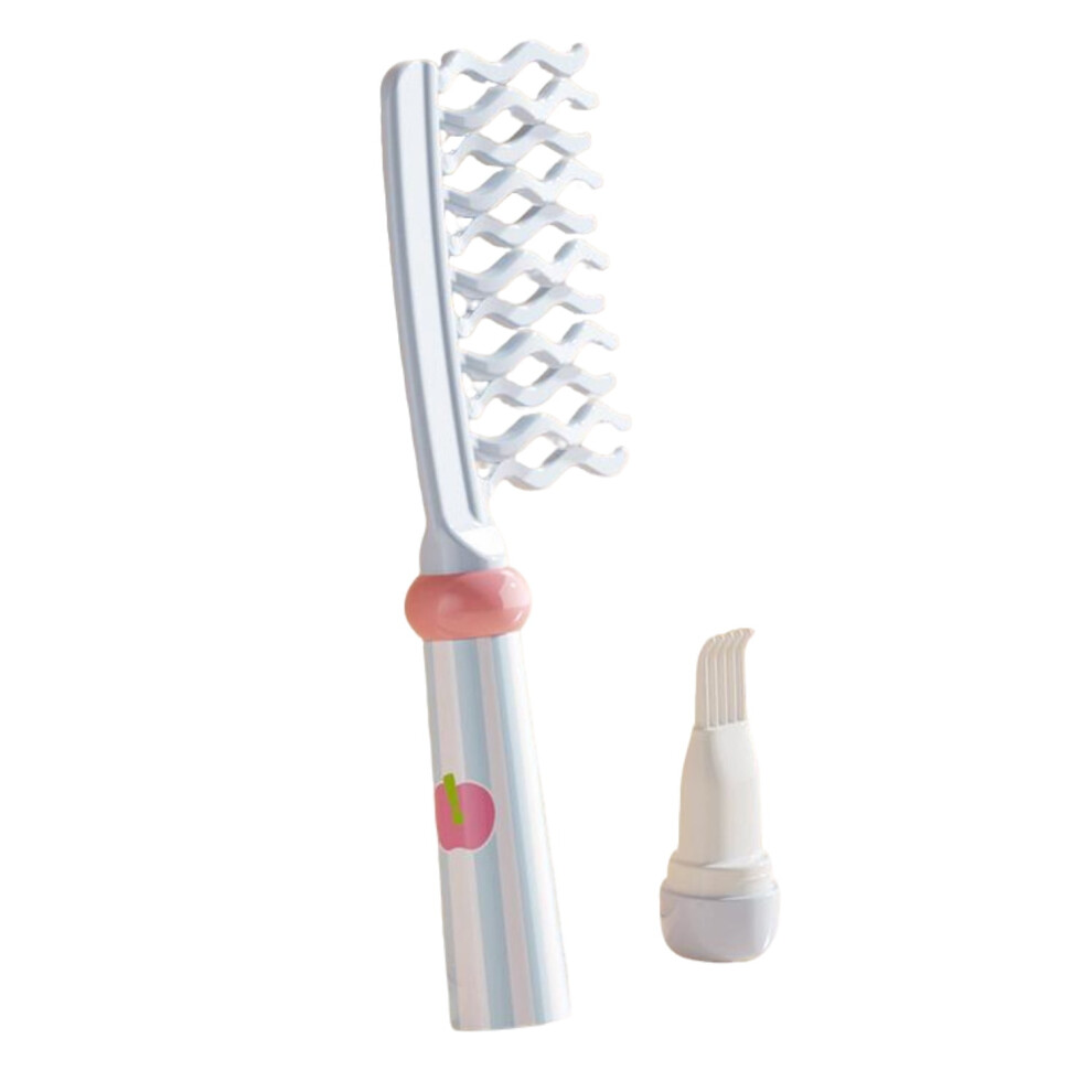 Wave Tooth Comb for Curly Thick Hair Blue Double Row