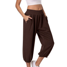 Women's Casual Capri Pants Summer Stretch High-Waisted with