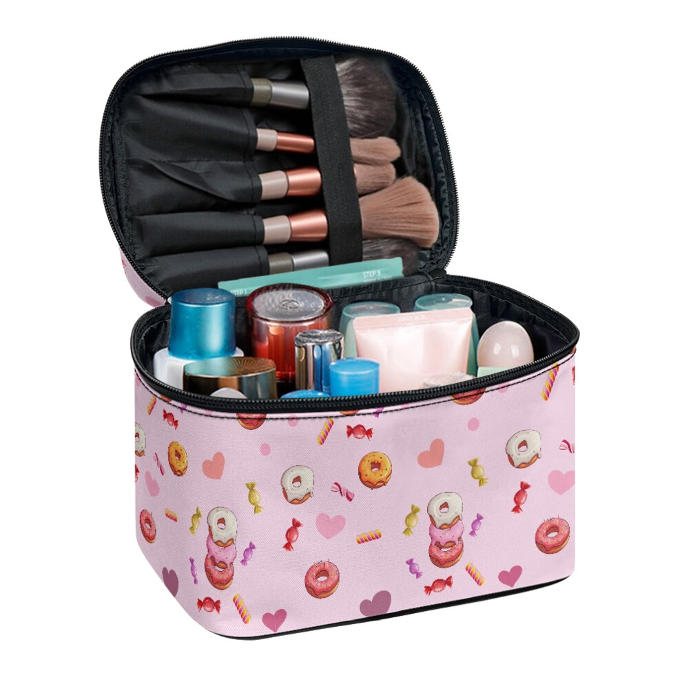Large Capacity Large Capacity Makeup Organizer Bag Multi-Function Makeup Organizer Candy Donut Pattern Multi-Purpose Cosmetic Toiletry Bag