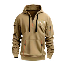 Herrmode Hoodies & Sweatshirts Herrhoodies för män Quarter Zip Pullover Sweatshirt Vintage långärmad casual modehoodie med fickor