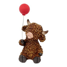 Resin Highland Cow Figurine Farmhouse Decor 1pc