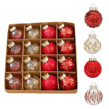 16 Champagne Black & Gold Christmas Balls - Metallic Finish Colorful Tree Pendants for Home Party Indoor Christmas Holiday Decorative Accents