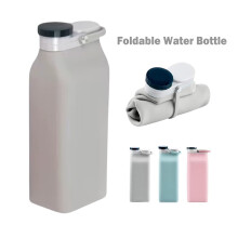 Botella de agua plegable de 590 ml, silicona de grado alimenticio, a prueba de fugas y libre de BPA: botella plegable portátil para viajes,