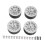 RC Car Wheels 1/12 1/16 Scale 4 Pieces Silver 1