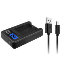 Compact ABS Camera Battery Charger with LCD Display for NB10L G1X G15 G16 Camera