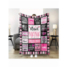 Super Soft Personalized Flannel Throw Blanket for Nana, Grass Green - Cozy Gift for Birthday, Christmas, Mother's Day from Family & Friends