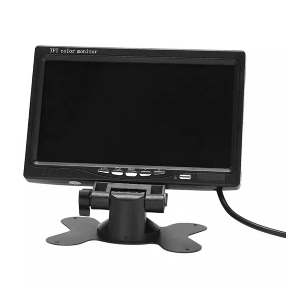 7" Hd Tft Car Monitor 1024X600, Av Input, Built-In Speaker, Compatible With Reverse Backup Cameras For Trucks, Buses, Rvs, Trailers Black 9450273070148